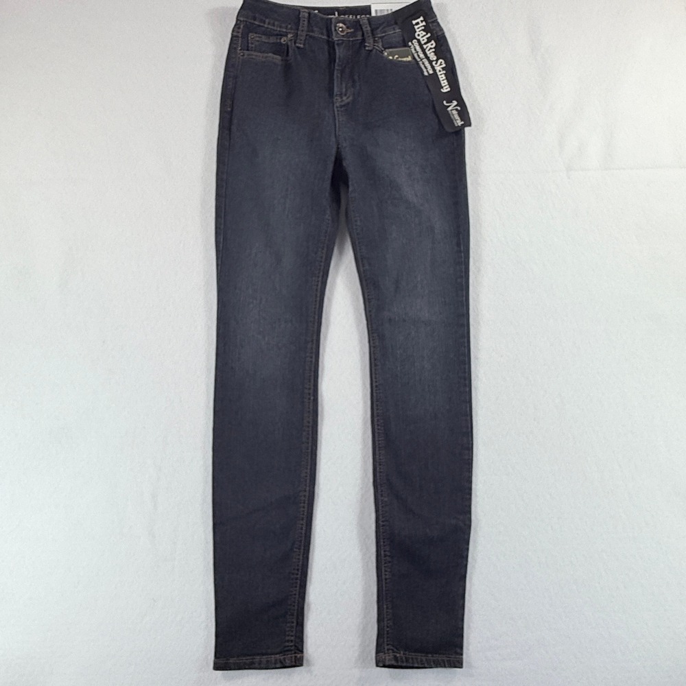 NEW‎ Natural Reflections Skinny Jeans Womens 4 Tall Dark Wash High Rise Stretch